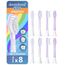 demirdental Ersatzbürsten for Kids passend für Philips Sonicare Ersatzbürsten Kids, Kinder Schallzahnbürsten, Kinder Ersatzbürsten ab 7 Jahre, entspricht HX6048, Lilac, 8er Set