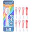 demirdental Ersatzbürsten für Kinder passend für Philips Sonicare Ersatzbürsten Kids, Compact Mini geeignet für 3-6 Jahre, entspricht HX6034 HX6038, Rot, 8er Set