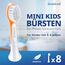 demirdental Ersatzbürsten für Kinder passend für Philips Sonicare Ersatzbürsten Kids, Compact Mini geeignet für 3-6 Jahre, entspricht HX6034 HX6038, Orange, 8er Set