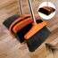 Mkitnvy Besen und Kehrschaufel Set, Aufrechter Besen mit ausziehbarem Stiel, Kehrschaufel mit 115 cm langem Stiel, orange, modern, Hartboden, Edelstahl, PET-Borsten