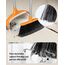 MR.SIGA Besen und Kehrschaufel Set mit langem Stiel, Standbesen mit Kehrschaufel Combo für die Reinigung von Büro, Garage, Lobby, leichtes Kehrset, 51.7"(131 cm) Langer Stiel, Weiß & Orange