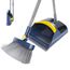 Masthome Besen und Kehrschaufel Set, Handfeger und Schaufel, 121cm Kehrmaschine und Kehrschaufel Combo mit 180 °Drehbar, Aufrechter Kehrset für die Reinigung von Haus Küche Büro, Blau