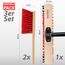 Hausfelder Kehrset 3-teilig – Straßenbesen 40 cm breit mit Stiel & 2 Handfeger – Kehrbesen Set für Garten Terrasse Garage – stabil robust elaston – Outdoor Reinigungsset