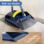 Masthome Besen und Kehrschaufel Set,120cm Aufrecht Kehrschaufel mit Langem Stiel,Besen mit Stiel,Broom and Dustpan Set mit Kamm für Haushaltsreinigung, Bodenreinigung (Blau + Gelb)