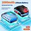 Kabelloser 21V Tragbarer Akku Hochdruckreiniger, 60 Bar und Ladegerät, 3000W Akku Hochdruckreiniger mit Düse und 5m langem Schlauch für Autos, Fenster, Rasen, Gärten, Pools