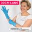 ARNOMED Einweghandschuhe Blau Extra Lang, 30cm Lange Einmalhandschuhe in L, Nitrilhandschuhe Einweg Extra Dick, 100 Stk/Box, Gummihandschuhe Lang Einweg, Nitrilhandschuhe Langer Schaft in S, M, L & XL