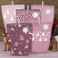 Adventskalender Tüten zum Befüllen 2025, Weihnachtskalender Papiertüten zum Selber Basteln, rosa Stil, 24 XXL Geschenktüten für Kinder frauen mädchen,Wiederverwendbar