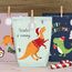adventskalender zum Befüllen, 24 Weihnachtskalender Geschenk Papiertüten Groß zum Selber Befüllen,Motiv Farbenfroher Dinosaurier ,Kraftpapiertüten Advents Tüten Selbstbefüllen für Kinder & Erwachsene