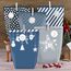 Adventskalender zum Befüllen 2025-24 blau-grauen Papiertüten groß (22x16x6cm) zum Selber füllen - Weihnachtskalender tüten für Kinder Junge und Männer, Wiederverwendbar
