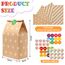 Mexgcom 20 Stück Papiertüten Braun, Papiertüten Kindergeburtstag Geschenktüten Kindergeburtstage mit 48 Aufkleber, 24 x 13 x 8 cm Tüten Papier für Kindergeburtstag, Hochzeit, Feiern