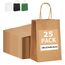 PAKNOR® 25stk Braun Papiertüten mit Henkel - 18 x 21 x 8 cm, Papiertragetasche mit Kordelgriff, Geschenktüten, Kraftpapiertüte, DIY Adventskalender (Braun - 25 Stück)