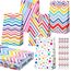 woric 50 Stück Geschenktüten Kindergeburtstag Klein, 22x12x7cm Papiertüten Bunt Klein Candy Tüten mit 60 Aufkleber Mitgebsel Tüten für Valentinstag Ostern Kindergeburtstag Hochzeit Party (5 Stile)