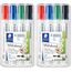 STAEDTLER Whiteboard-Marker Lumocolor, Rundspitze ca. 2 mm Linienbreite, Set mit 4 Farben, hohe Qualität Made in Germany, trocken und rückstandsfrei abwischbar von Whiteboards, 351 WP4 (Packung mit 2)