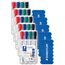 STAEDTLER Whiteboard Marker Lumocolor, ca. 2 mm Linienbreite, trocken und rückstandsfrei abwischbar von Whiteboards, hohe Qualität, Set mit 4 Markern inklusive Schwamm, 351 WP4P1X (5 Stück)