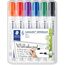 STAEDTLER Lumocolor 351 WP6 Whiteboard-Marker, Rundspitze ca. 2 mm Linienbreite, Set mit 6 Farben (6 stück (1er Pack))