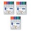 Staedtler Lumocolor 351 WP6 Whiteboard-Marker, Rundspitze ca. 2 mm Linienbreite, Set mit 6 Farben (3 Etui)