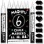 Maqhpu Weiß Kreidestifte für Tafel Abwaschbar, 6 Stück Kreidestifte und 45pcs Kreidetafel Labels, Fensterstifte Whiteboard Marker Kreidemarker Tafelstifte für Glas & Gewürzgläser (1mm, 3mm, 6mm)