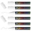 WISYOK 6pcs Kreidestifte, Kreidemarker Weiss, Whiteboard Marker Weiß, Weißwandstifte, Flipchart Stifte, Whiteboard Stifte, Kreidestifte für Tafel Abwaschbar - Wendespitze 6mm