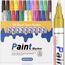 Permanent Marker Bunt Glasmalstifte Wasserfest Set, 24 Farben zum Steine Bemalen Glasstift Lackstifte für Verschiedenen Oberflächen Karton, Kunststoff, Holz, Metall,Keramik Tassen