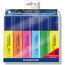 Staedtler 364-S1WP6P Textmarker Textsurfer classic, Highlighter mit großem Tintenspeicher, Set mit 6 Leuchtfarben, Bonuspack mit 1 Kugelschreiber Gratis