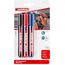 edding 300 Permanentmarker - schwarz, rot, blau - 3 Stifte - Rundspitze 1,5-3 mm - wasserfest, schnell-trocknend - wischfest - für Karton, Kunststoff, Glas, Holz, Metall, Glas