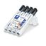 STAEDTLER Whiteboard Marker Lumocolor, Rundspitze ca. 2 mm Linienbreite, hohe Qualität, trocken und rückstandsfrei abwischbar von Whiteboards, Set mit 4 schwarzen Markern, 351 WP4-9X