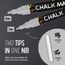Chalkola Kreidestifte - Silber- 5 Kreide Markers Multipack - 1mm, 3mm, 6mm, 10mm, 15mm Spitze. Kreidestifte für Fenster, Tafel, Glas und mehr. Ideal für Erwachsene, Künstler, Lehrer und Kinder.