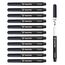 maxtek 0,7 mm Whiteboard Stifte, 12 Schwarz Whiteboard Marker Dünn, Trockenwischer Folienstift Abwischbar, Folienstift Non Permanent mit Ultra Feiner Spitze