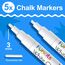 Funcils Weiß Kreidestifte für Tafel Abwaschbar - (5 Stück 3mm) Kreidestift Weiß für Fenster & Tafel - Ideal als Weißer Kreidemarker, Weiss Kreidestifte Dünn, Glasstift Abwaschbar, Tafel Chalk Markers