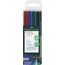 FABER-CASTELL 152604 - Marker Multimark, non-permanent, Stärke M, 4 Stück in Etui, je 1x rot, blau, grün, schwarz