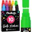 Chalkola Fenstermarker, 15 mm, Jumbo, 3-in-1-Feder mit 28 g Tinte, 10 Stück, Neonkreidestifte, geliebt von Lehrern, Kindern, Künstlern, Unternehmen, Verwendung auf Kreidetafeln, Tafeln, Glas, Bistro