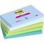 Post-it Super Sticky Notes Oasis Collection, Packung mit 5 Blöcken, 90 Blatt pro Block, 76 mm x 127 mm, Blau, Grün - Extra-stark klebende Notizzettel für Notizen, To-Do-Listen und Erinnerungen
