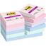 Post-it Super Sticky Notes Soulful Collection, Packung mit 12 Blöcken, 90 Blatt pro Block, 47, 6 mm x 47, 6 mm, Pink, Lila, Grün, Grau, Blau - Extra-stark klebende Notizzettel für To-Do-Listen