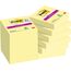 Post-it Super Sticky Notes, Packung mit 12 Blöcken, 90 Blatt pro Block, 47,6 mm x 47,6 mm, Farbe: Gelb - Extra-stark klebende Notizzettel für Notizen, To-Do-Listen und Erinnerungen