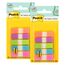 Post-it Index Haftstreifen, Mini, Verschiedene Neonfarben, 11.9 mm x 43.2 mm, 100 Haftstreifen - Für Dokumente und Wichtige Informationen (Packung mit 2)