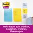Post-it Super Sticky Meeting Notes, Packung mit 4 Blöcken, 45 Blatt pro Block, 203 mm x 152 mm, Farben: Grün, Pink, Gelb, Orange - Extra-stark klebende Notizzettel für To-Do-Listen und Erinnerungen