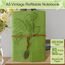 Joy & Inspiration PU Leder Notizbuch Braun Vintage Nachfüllbar Gebunden Schönes Reisetagebuch Tagebuch Ringbuch Skizzenbuch Vintage Notizbuch (A5 Hellgrün, Hellgrün)
