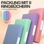 ACROPAQ - 8 x Ringbuch A4 - Mit 2 Ringen, Mit Rückenetiketten, Rückenbreite 3,5 cm, Wind, Natur Farbkollektion - Ringhefter, Ringordner, Ordner A4 Schmal, Ringmappe A4, Schulordner