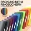 ACROPAQ - 12 x Ringbuch A4 - Mit 2 Ringen 16mm, Bis zu 100 Blatt, Rückenbreite 2,5 cm, Farbbogen, 'Natur' Farbkollektion, Mit Rückenetiketten - Ringordner, Ordner A4 Schmal, Ringmappe