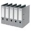 VON Leitz 5er Pack Ordner A4, Karton mit Kunststoffeinband, 80 mm Rückenbreite, Für 600 Blatt, FSC-zertifizierter Karton, Für Schule, Studium & Haushalt, Grau, 10551085