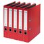 VON Leitz 5er Pack Ordner A4, Karton mit Kunststoffeinband, 50 mm Rückenbreite, Für 350 Blatt, FSC-zertifizierter Karton, Für Schule, Studium & Haushalt, Rot, 10561025