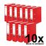 Original Falken 10er Pack PP-Color Kunststoff-Ordner. Made in Germany. 8 cm breit DIN A4 rot Vegan Ringordner Aktenordner Briefordner Büroordner Plastikordner Schlitzordner