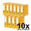 Original Falken 10er Pack PP-Color Kunststoff-Ordner. Made in Germany. 8 cm breit DIN A4 gelb Vegan Ringordner Aktenordner Briefordner Büroordner Plastikordner Schlitzordner