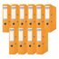 Donau Premium Ordner Breit 10er Pack/DIN A4 / 7,5 cm / 10 Stück/Orange/Kunststoffbezug PP/Carton Papier Schlitzordner Büroordner Aktenordner Ringordner/Grünen Punkt