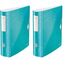 Leitz Qualitäts-Ordner 180° Active WOW, A4, Breit, Abgerundeter Rücken, 8,2 cm breit, Gummibandverschluss, Leichtes Polyfoam, Plastik-Ordner, WOW Serie, Eisblau, 11060051 (Packung mit 2)
