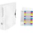 Leitz Set Qualitäts-Ordner 180° Active WOW A4, Breit, 8,2 cm, Gummibandverschluss, Weiß + Leitz Register für A4, PC-beschriftbares Deckblatt, und 12 Trennblätter, WOW Serie, 11060001 + 12440000