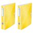 Leitz Qualitäts-Ordner 180° Active WOW, A4, Schmal, Abgerundeter Rücken, 6,5 cm breit, Gummibandverschluss, Leichtes Polyfoam, Plastik-Ordner, WOW Serie, Gelb, 11070016 (Packung mit 2)