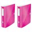 Leitz Qualitäts-Ordner 180° Active WOW, A4, Breit, Abgerundeter Rücken, 8,2 cm breit, Gummibandverschluss, Leichtes Polyfoam, Plastik-Ordner, WOW Serie, Pink, 11060023 (Packung mit 2)