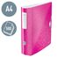 Leitz Qualitäts-Ordner 180° Active WOW, 5er Pack, A4, Breit, Abgerundeter Rücken, 8,2 cm breit, Gummibandverschluss, Leichtes Polyfoam, Plastik-Ordner, WOW Serie, Pink, 11060023