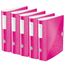 Leitz Qualitäts-Ordner 180° Active WOW, 5er Pack, A4, Breit, Abgerundeter Rücken, 8,2 cm breit, Gummibandverschluss, Leichtes Polyfoam, Plastik-Ordner, WOW Serie, Pink, 11060023